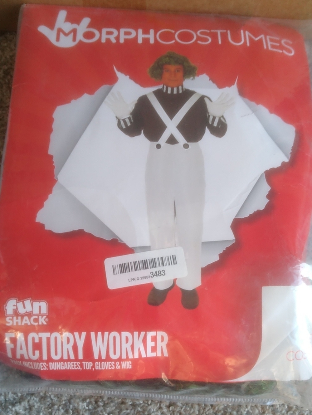 Kids Factory Worker Costume - White & Black